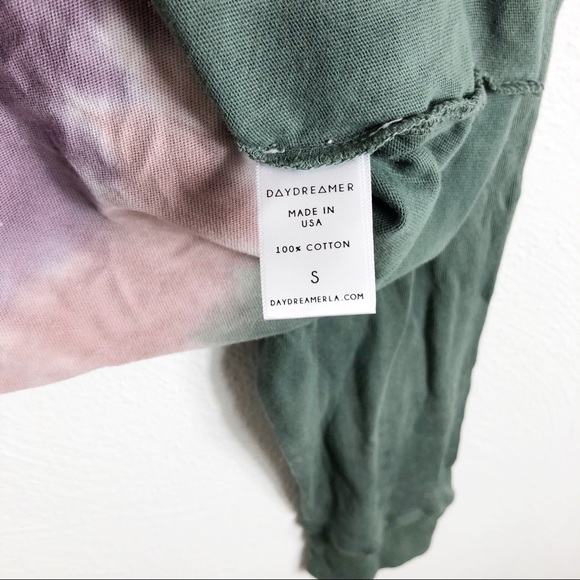 Daydreamer Dusty Rose Tie Dye Long Sleeve Crewneck Slightly Cropped Top - Picture 6 of 11